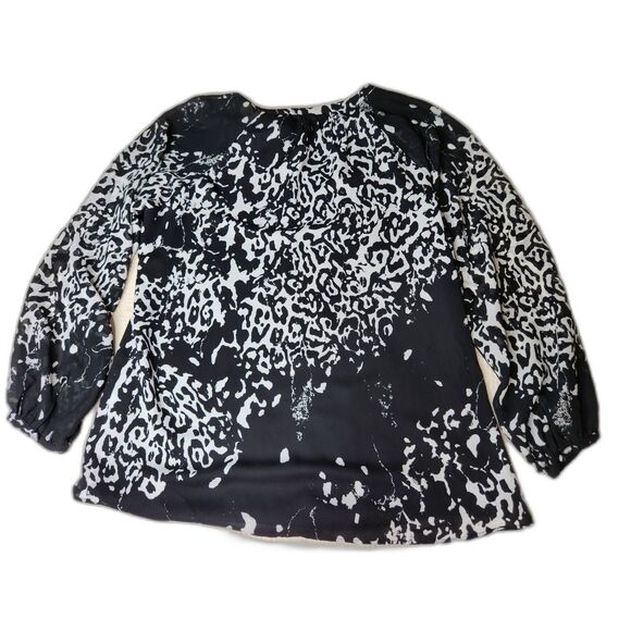 Laurie Felt Los Angeles Black White Abstract Leopard Print Tunic XS Mob Wife - Picture 4 of 7